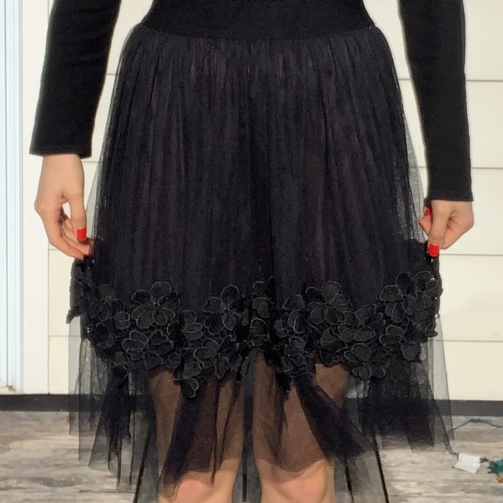 Embroidered Tulle Skirt